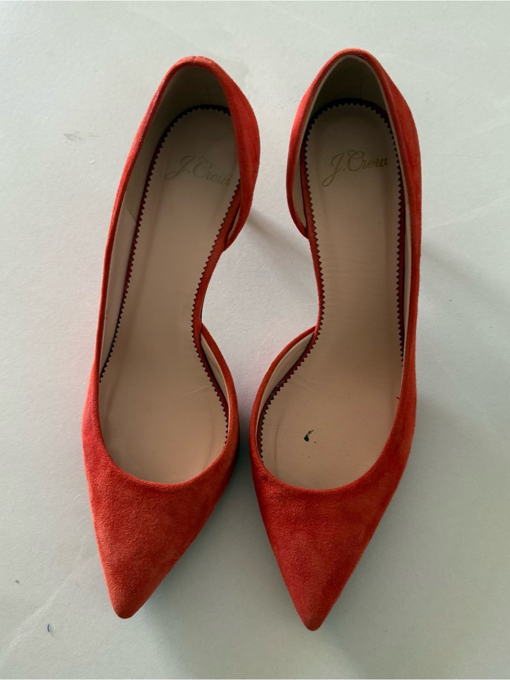 J. Crew Women's Orange Suede Pointed-Toe Flats